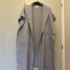 Simple long sweater cardigan poncho